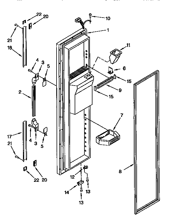 Whirlpool ED27DQXDW00 freezer door diagram