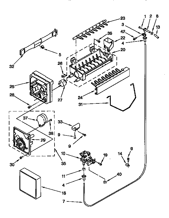 Whirlpool ED27DQXDW00 icemaker diagram