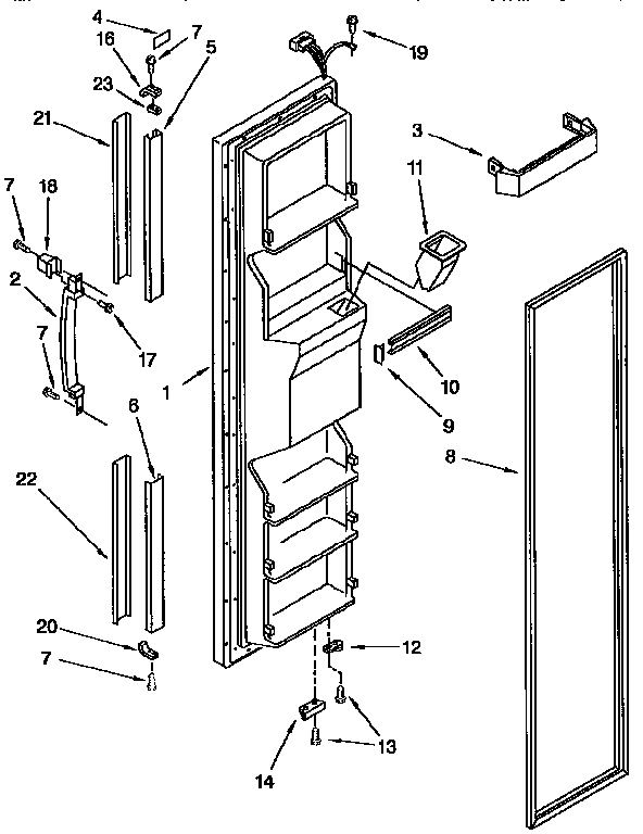 Kenmore 1069555482 freezer door diagram