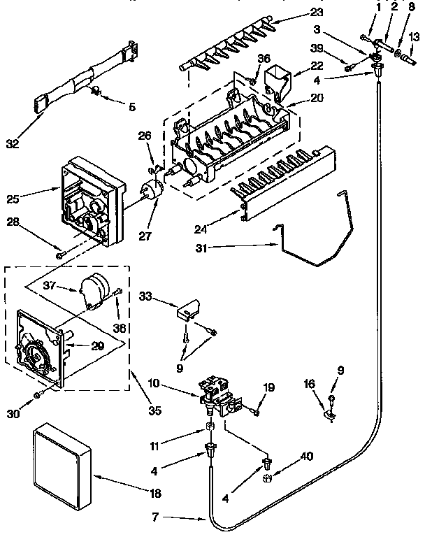 Kenmore 1069555482 icemaker diagram