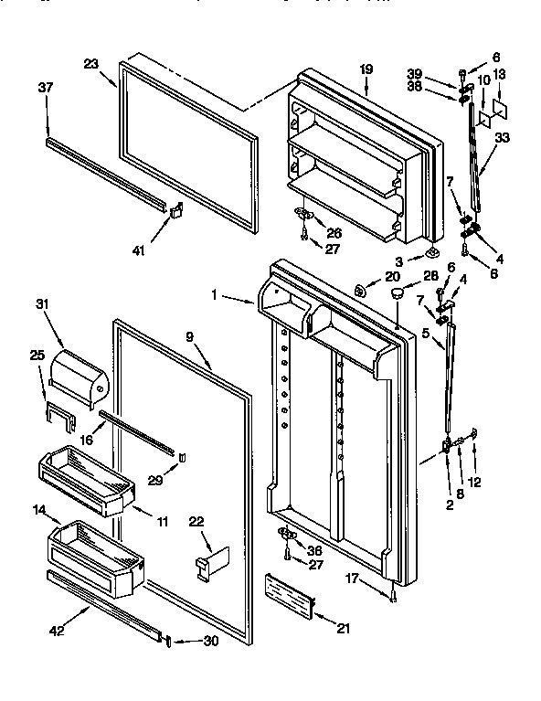 Whirlpool ET20PKXDN01 door diagram