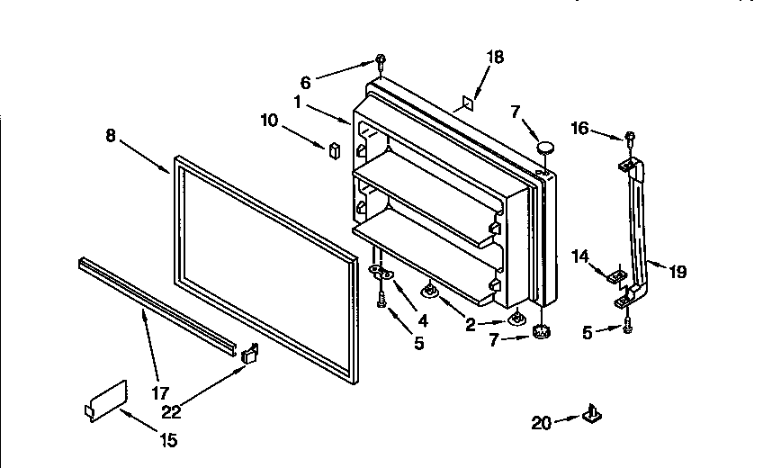 Whirlpool ET21DMXDN01 freezer door diagram