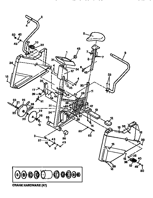 Weslo WLEX67541 unit parts diagram