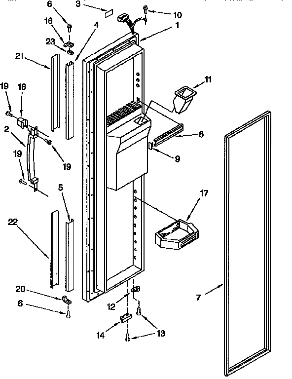 Kenmore 1069557981 freezer door diagram