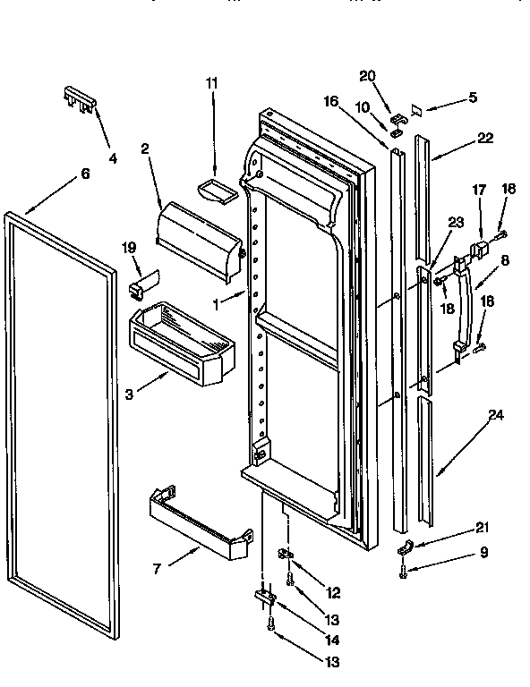 Kenmore 1069555911 refrigerator door diagram