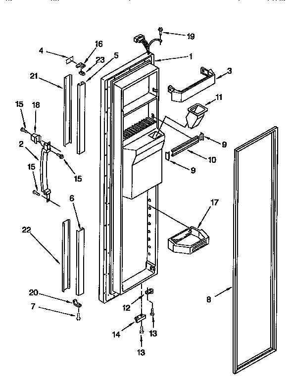 Kenmore 1069555911 freezer door diagram