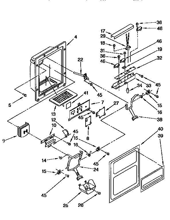 Kenmore 1069555911 dispenser front diagram