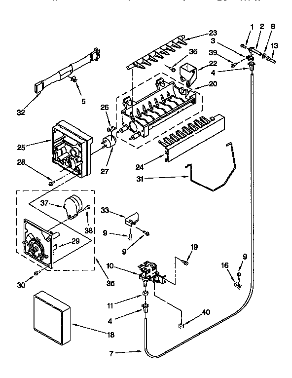 Kenmore 1069555911 icemaker diagram