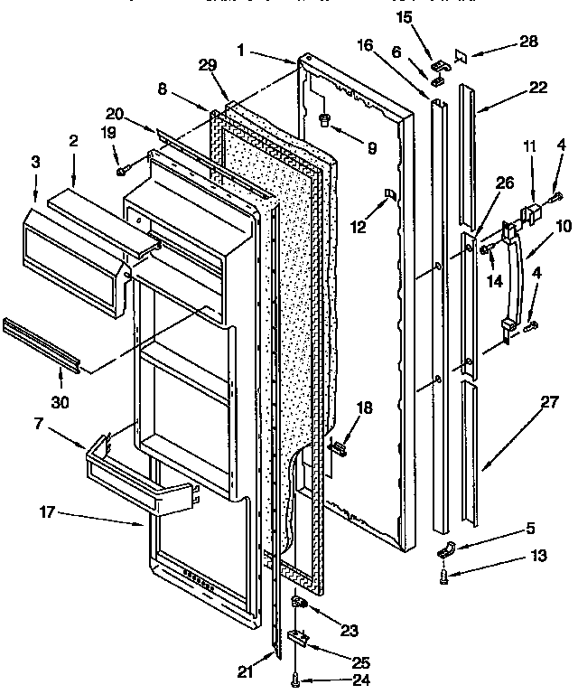 Kenmore 1069459080 refrigerator door diagram
