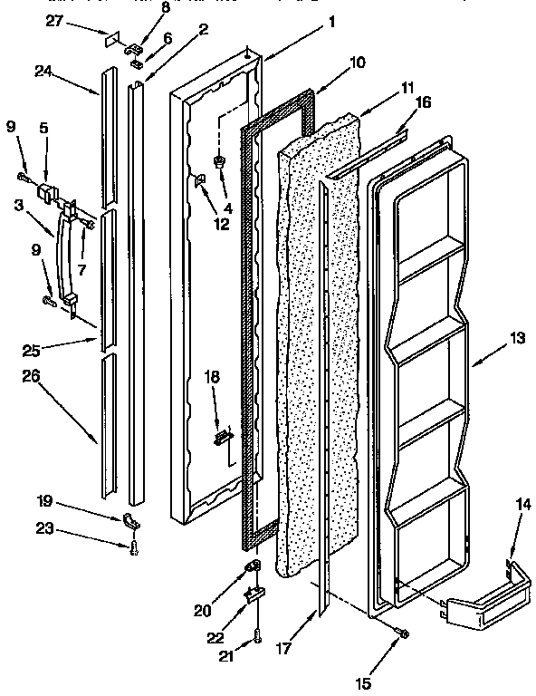 Kenmore 1069459080 freezer door diagram