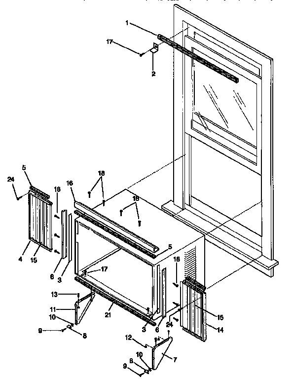 Kenmore 2539751451 window mounting diagram
