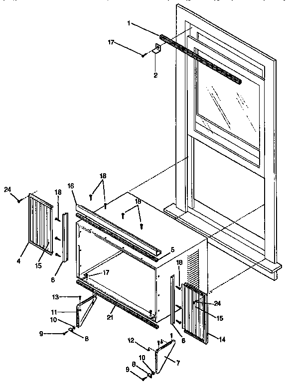 Kenmore 2539750990 window mounting diagram