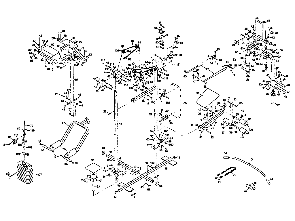 Weider WG82750 unit parts diagram