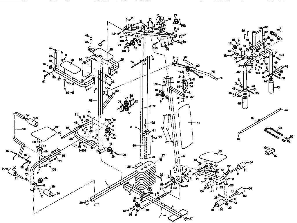 Weider WG74000 unit parts diagram