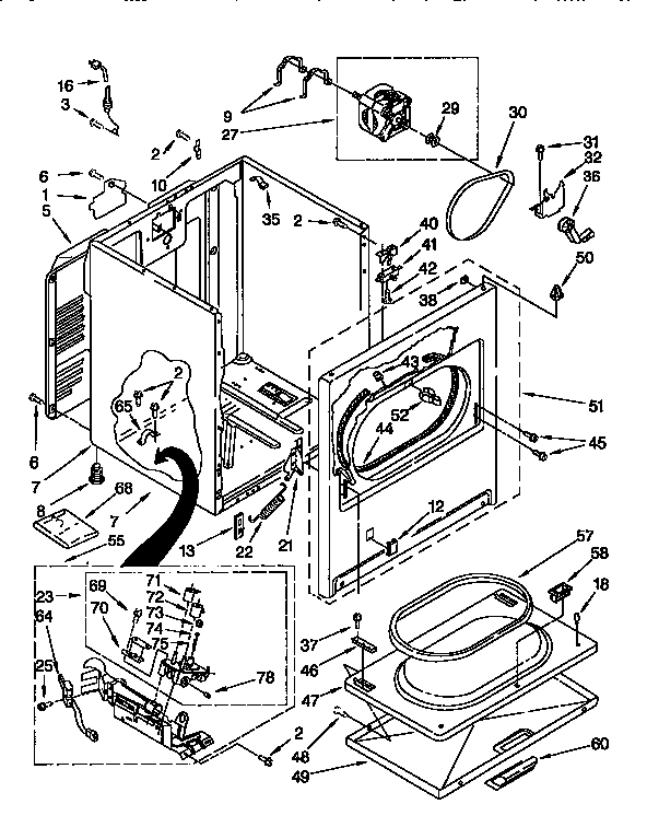 Kenmore 11097560200 cabinet diagram