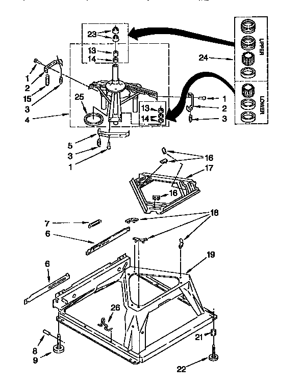 Kenmore 11091522200 machine base diagram