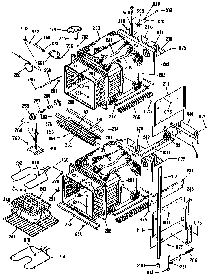 GE JKP44GP4BG main body diagram