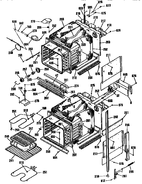 GE JKP45WT1WW main body diagram