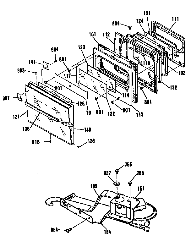 GE JKP45WT1WW door and lock diagram