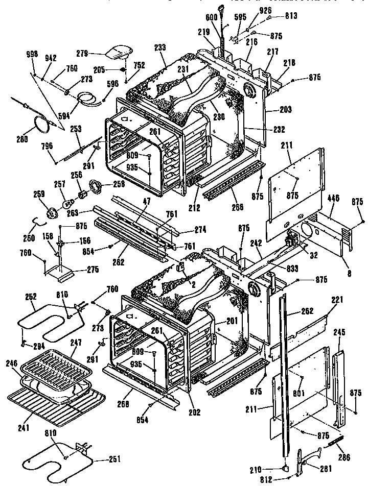 GE JKP45WP3WG main body diagram