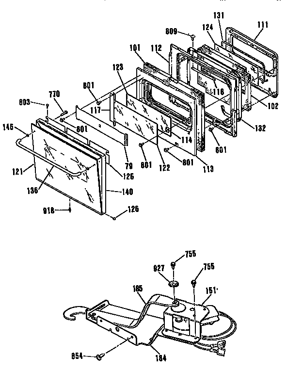 GE JKP45WP3WG door and lock diagram