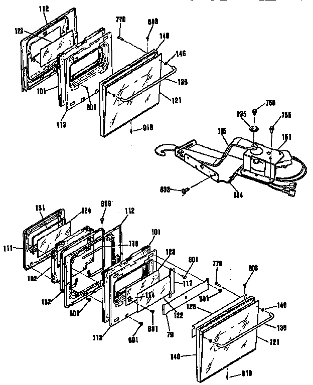 GE JRP24GP4BG doors and lock diagram