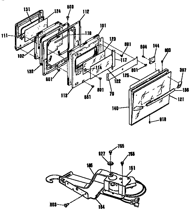 GE JRP14GT1BB door and lock diagram