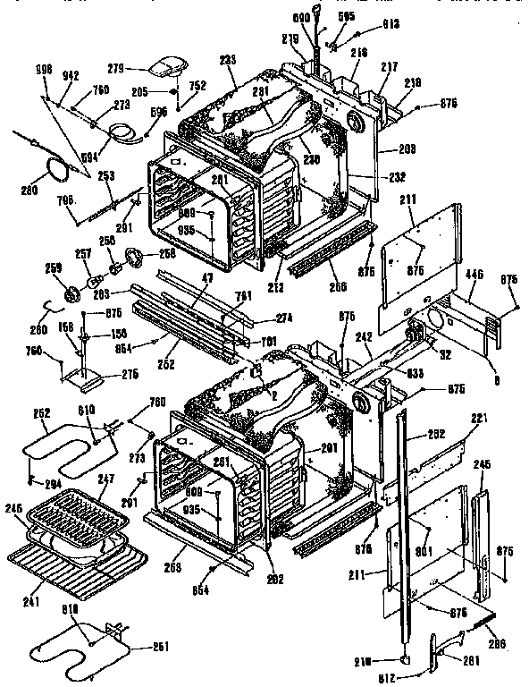 GE JKP45WP2WG main body diagram