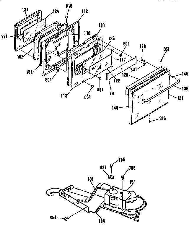 GE JRP15WP3WG door and lock diagram