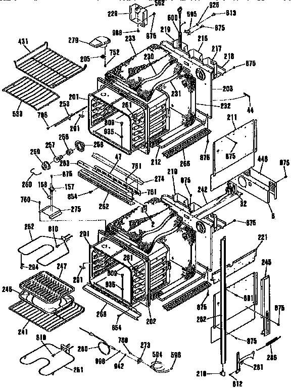 GE JKP55WT1WW main body diagram