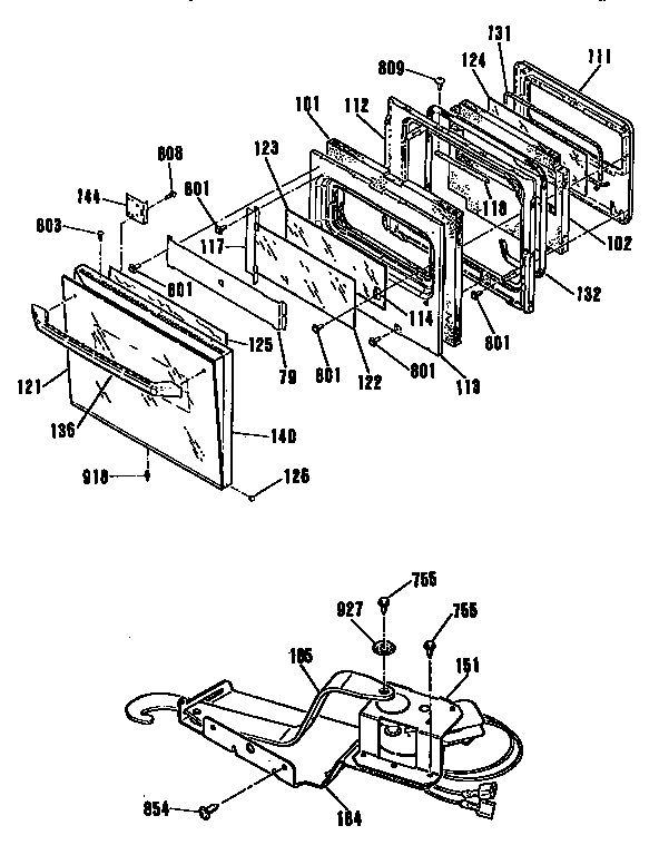 GE JKP55WT1WW door and lock diagram