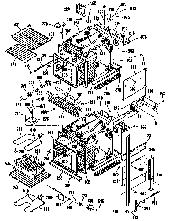 GE JKP54GT1BB main body diagram