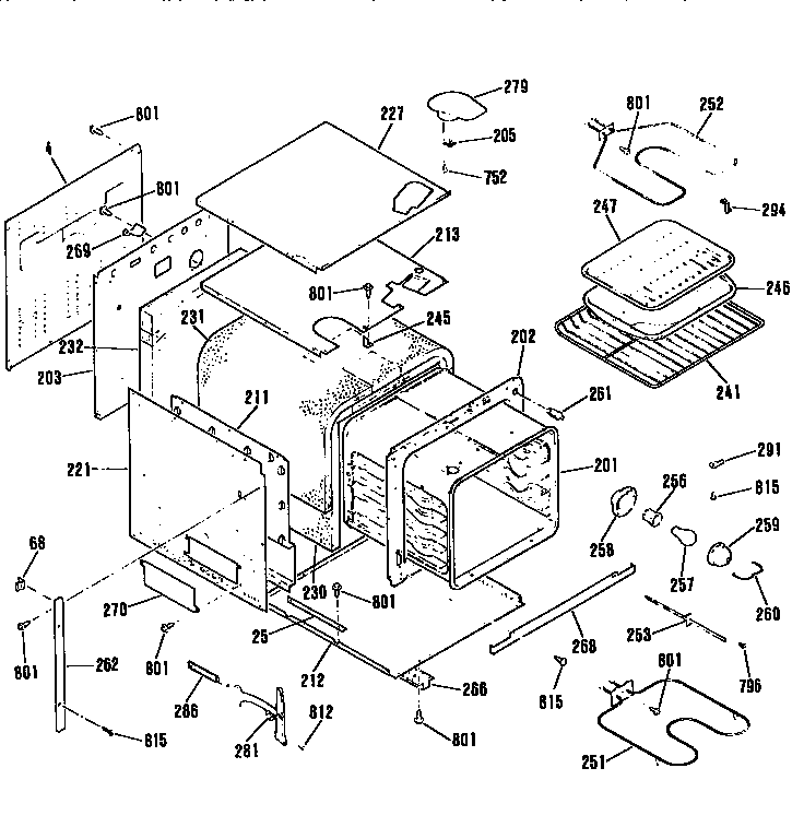 GE JRP14GP28G main body diagram
