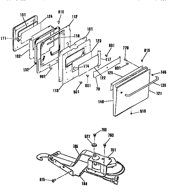 GE JRP14GP28G door and lock diagram