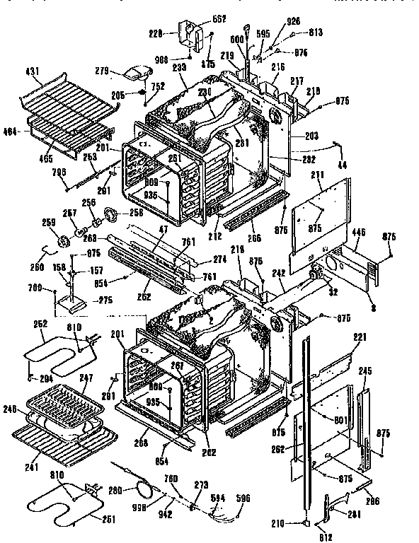 GE JKP55WP2WG main body diagram