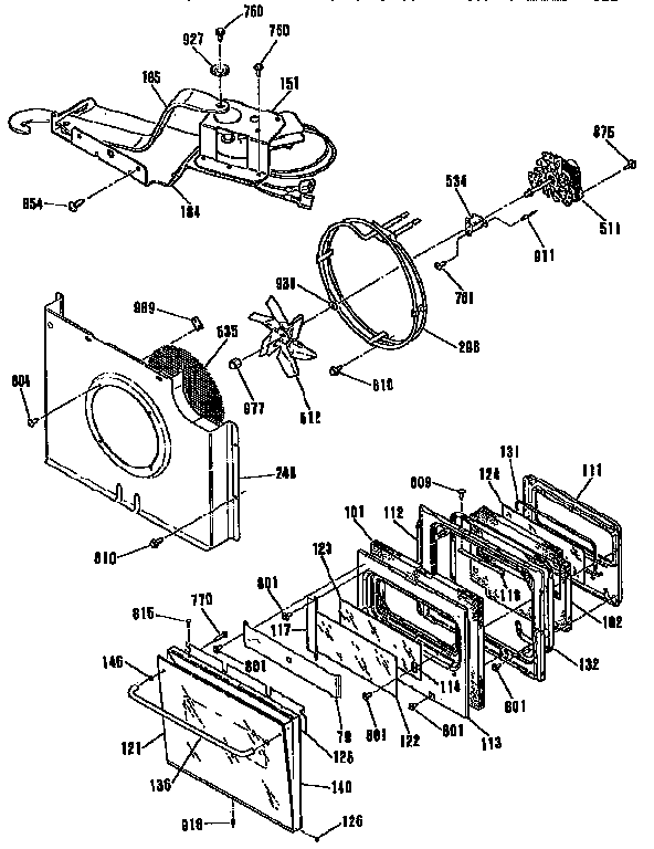 GE JKP55WP2WG lock/blower and door diagram