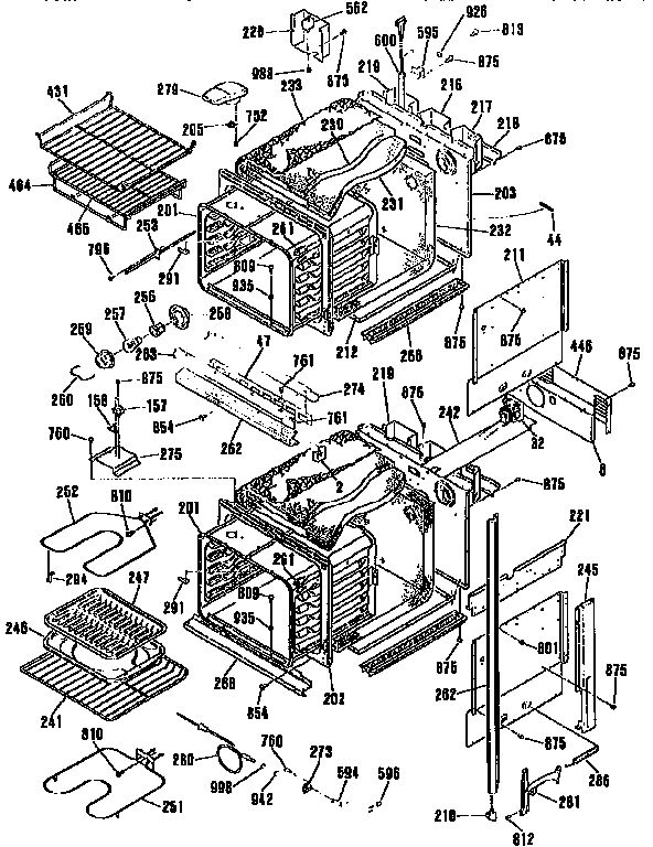 GE JKP54GP3BG main body diagram