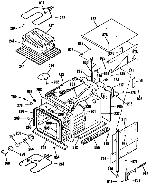GE JKS05P3AD main body diagram