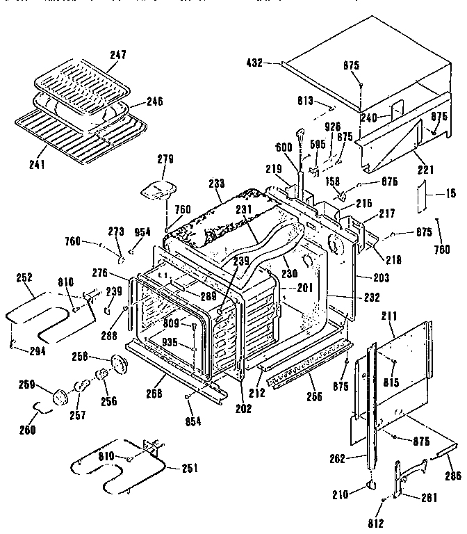 GE JKS05P2WH main body diagram