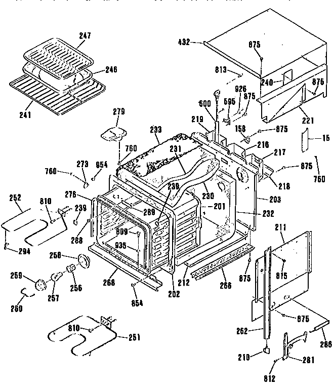 GE JKS05GP2BG oven main body diagram