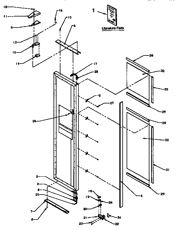 Kenmore 59695508800 freezer door diagram