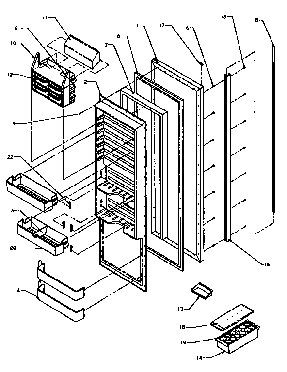 Kenmore 59695508800 refrigerator door diagram