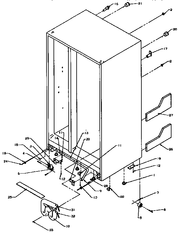 Kenmore 59695508800 drain & roller diagram