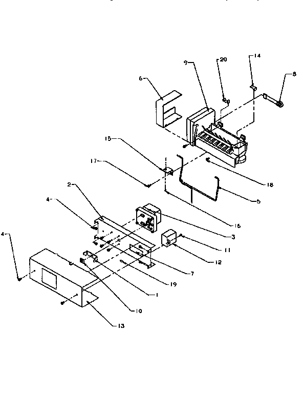 Kenmore 59695508800 ice maker/auger motor diagram