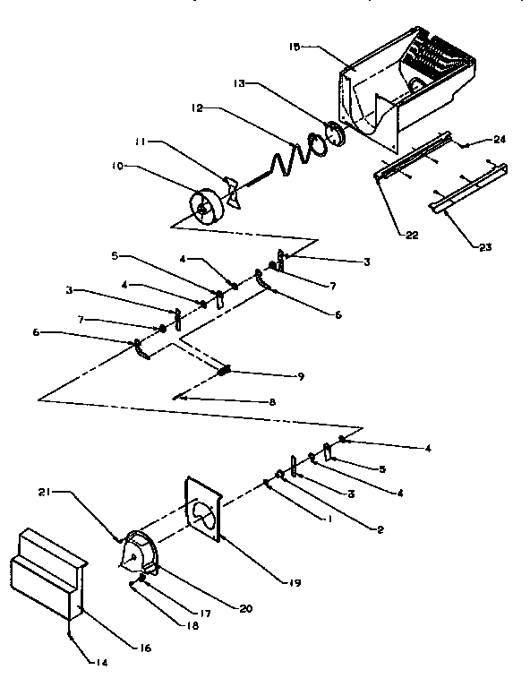 Kenmore 59695508800 crushed ice bucket diagram