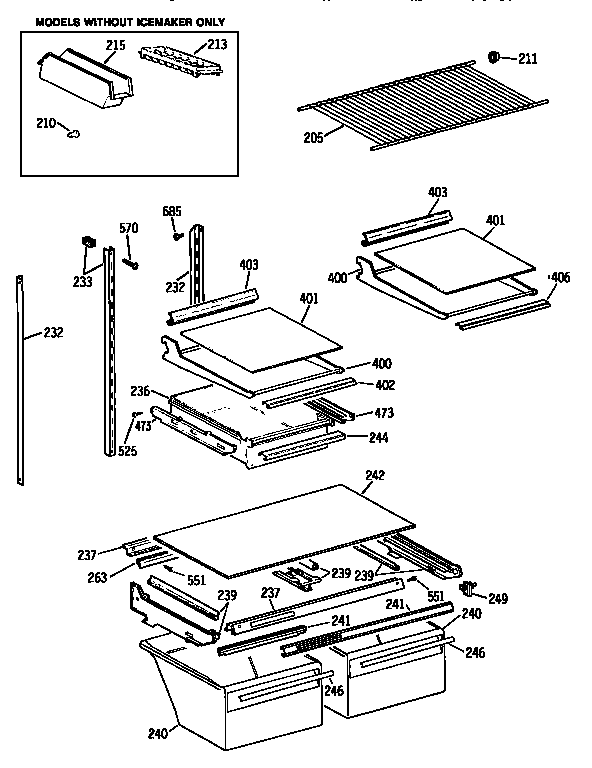Kenmore 3639751680 shelf diagram