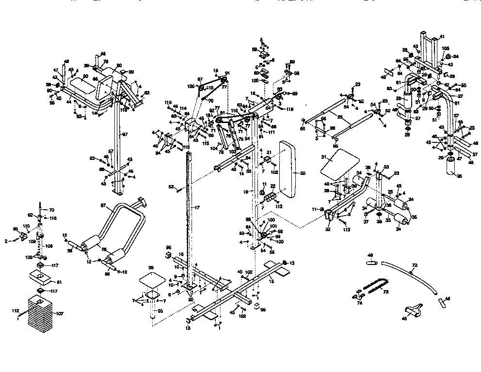 Weider WG93500 unit parts diagram
