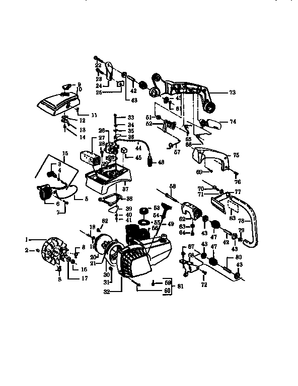 Poulan 2300AV model2300 cva type i&ii model2350 diagram