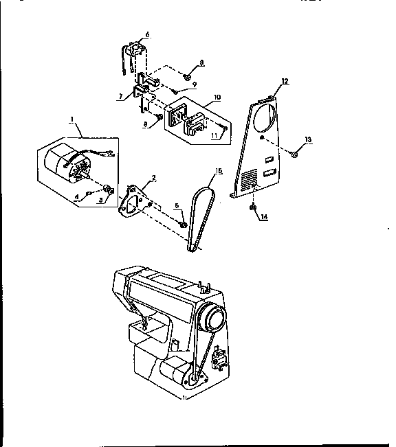 Kenmore 38512514590 motor assembly diagram