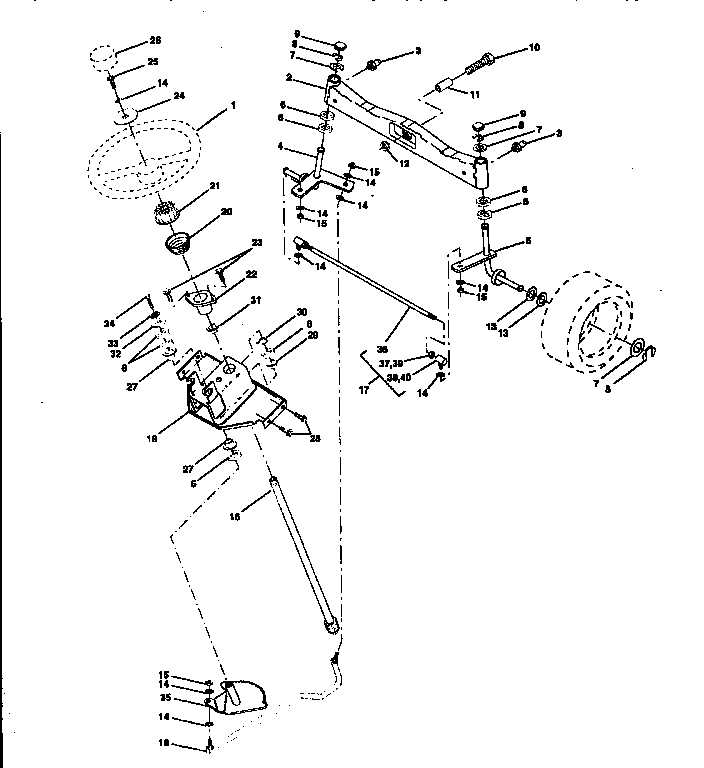 Craftsman 917250781 steering assembly diagram